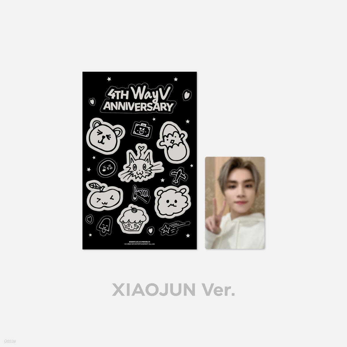 [WayV 4th Anniversary] 4주년 야광 스티커 &amp; 포토카드 SET [XIAOJUN ver.]