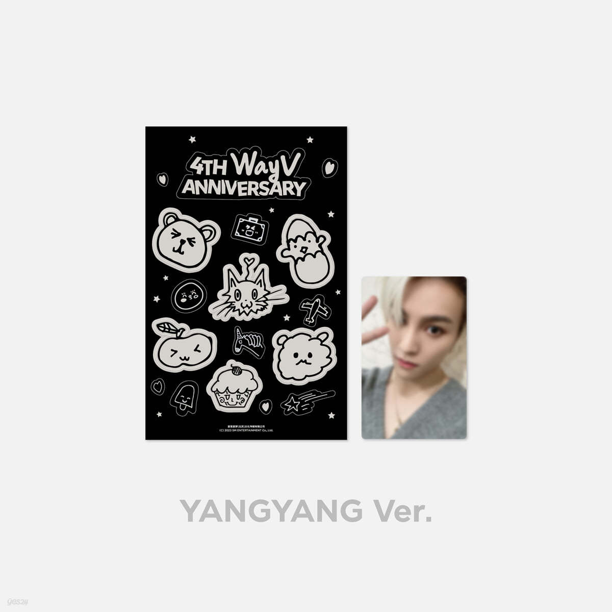 [WayV 4th Anniversary] 4주년 야광 스티커 &amp; 포토카드 SET [YANGYANG ver.]