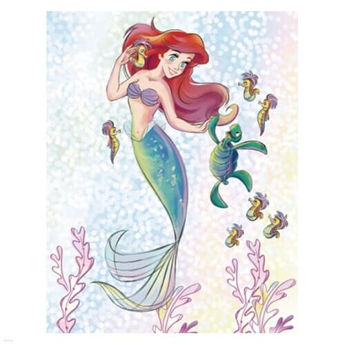 디즈니 프린세스 보석십자수 에리얼과 친구들 40X50