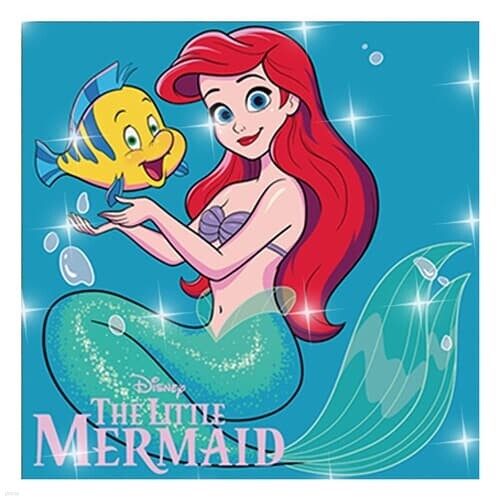 디즈니 프린세스 보석십자수 에리얼과 플라운더 40X40