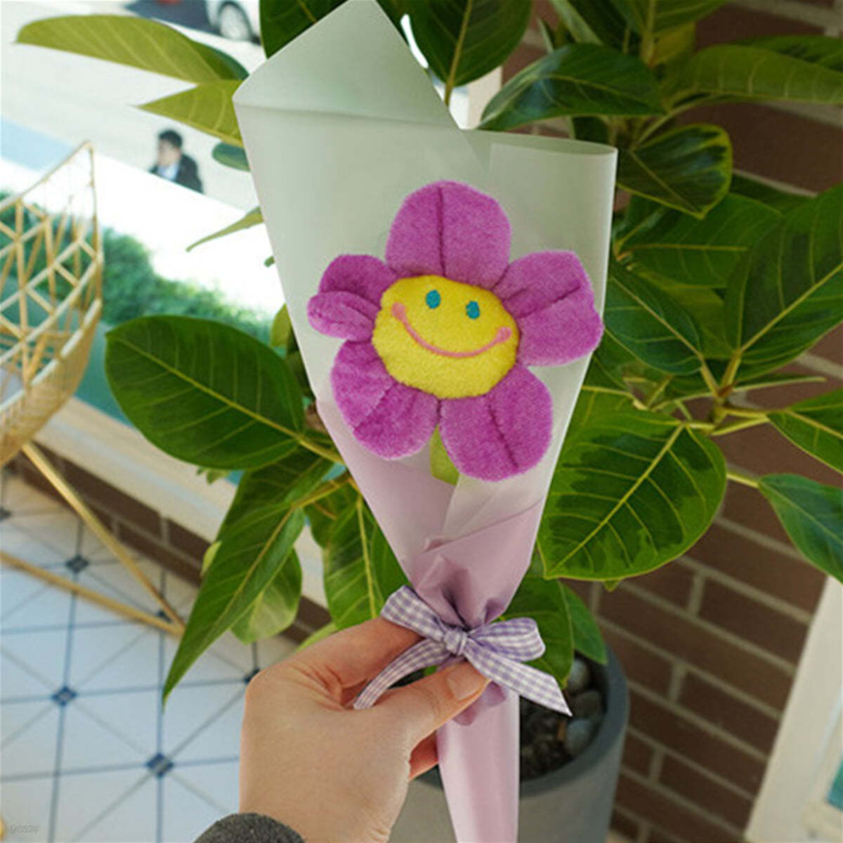 스마일꽃인형 꽃다발 특별한 한송이♥_바이올렛