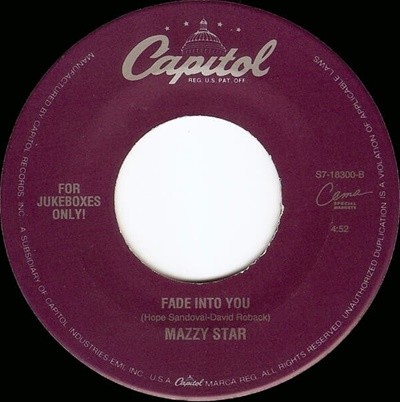 [중고 LP] Mazzy Star - Fade Into You / She's My Baby (초판, 7inch Vinyl) (US 수입)