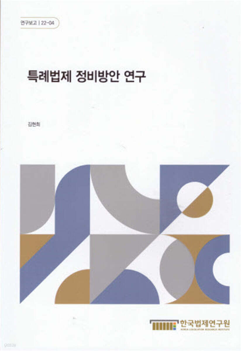 특례법제 정비방안 연구