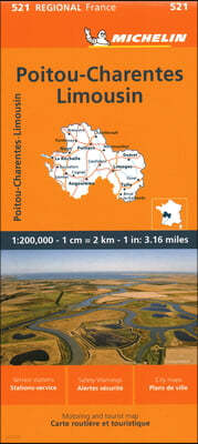 Poitou-Charentes - Michelin Regional Map 521