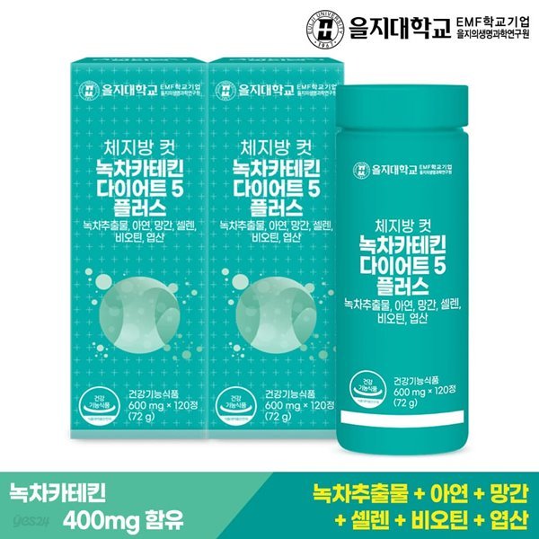 [엔탑라이프] 체지방 컷 녹차카테킨 다이어트5 플러스 120정x2개(4개월분)