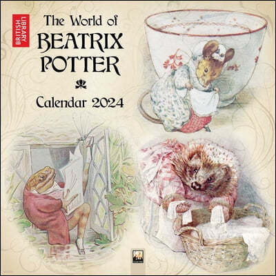 British Library: Beatrix Potter Wall Calendar 2024 (Art Calendar)