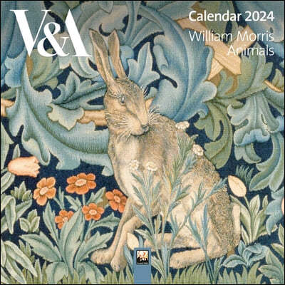 V&A: William Morris Animals Mini Wall Calendar 2024 (Art Calendar)