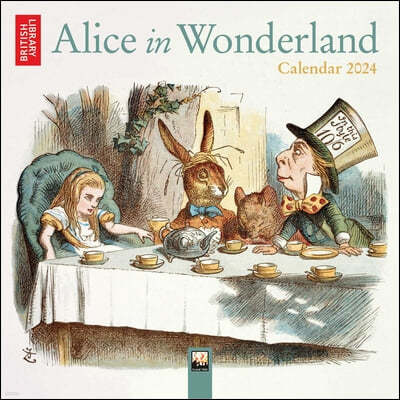 British Library: Alice in Wonderland Mini Wall Calendar 2024 (Art Calendar)