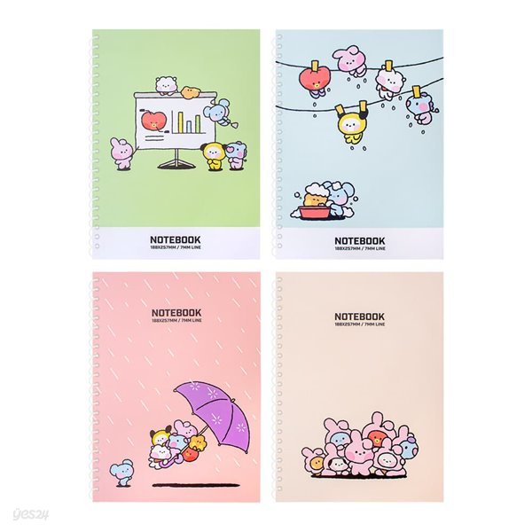 BT21미니니 중고생 스프링노트(라인7mm)