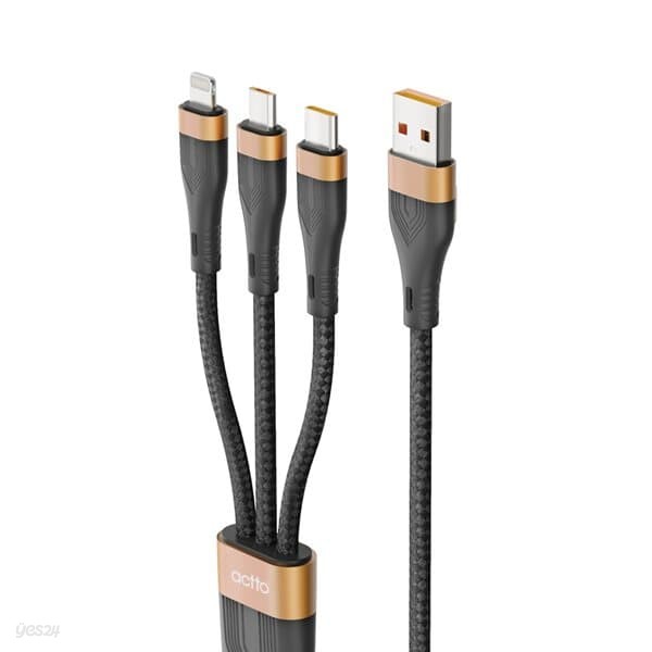 엑토 USB 3in1 C타입 아이폰 5핀 충전 케이블 USB-44