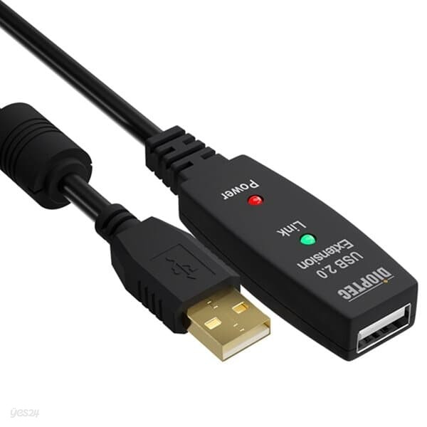 디옵텍 USB 2.0 무전원 연장 케이블 USB05EXT, 5m