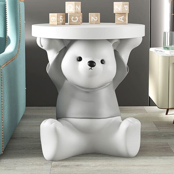 북극곰 사이드 협탁 테이블 (그레이)