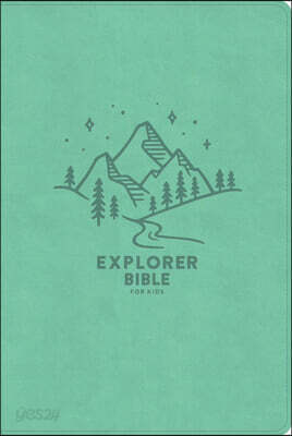 CSB Explorer Bible for Kids, Light Teal Mountains Leathertouch: Placing God's Word in the Middle of God's World