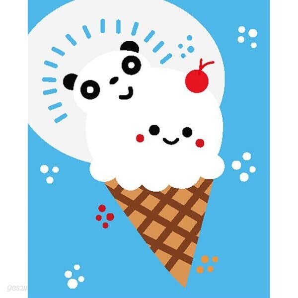 아이스크림 (패브릭) 보석십자수 20x25
