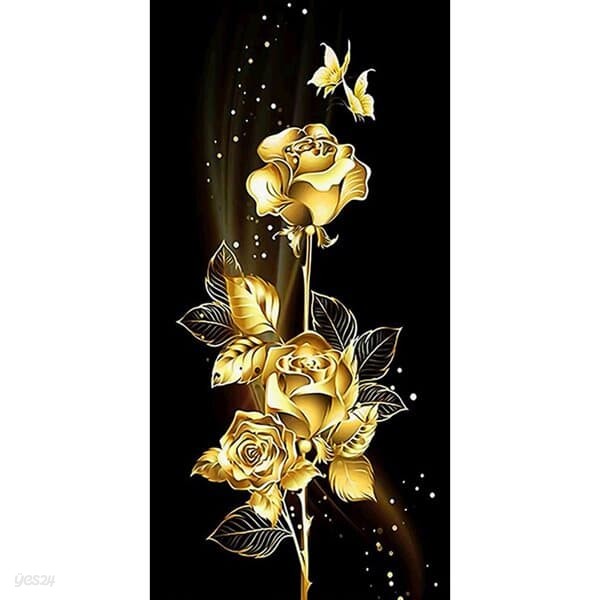 럭셔리 황금 장미 (패브릭) 보석십자수 60x120