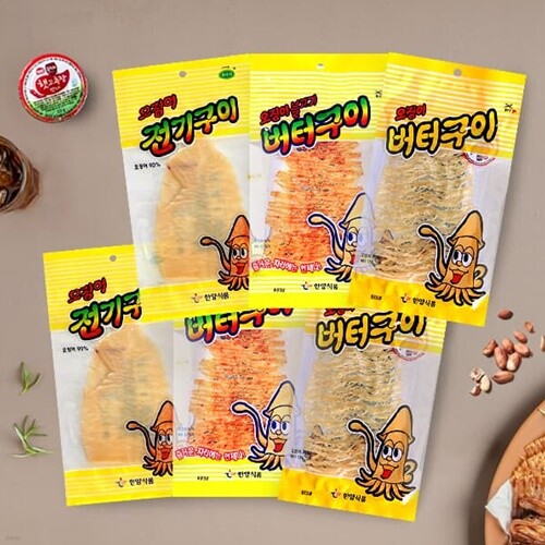 [의리오징어] 버터구이40gx2개+불고기버터구이30gx2개+전기구이50gx2개