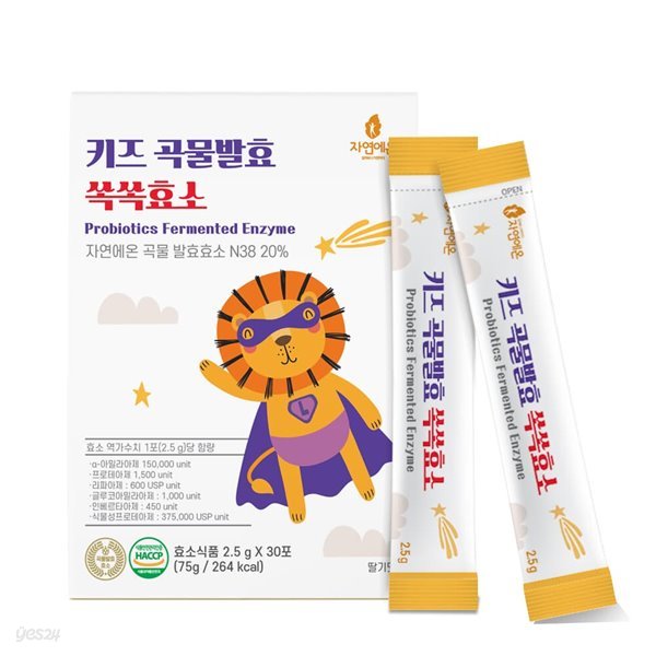 자연에온 키즈 곡물발효 쏙쏙효소 2.5g 30포 1박스