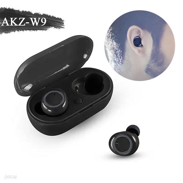 AKZ-W9 블루투스 이어폰 무선이어폰 충전식 이어셋