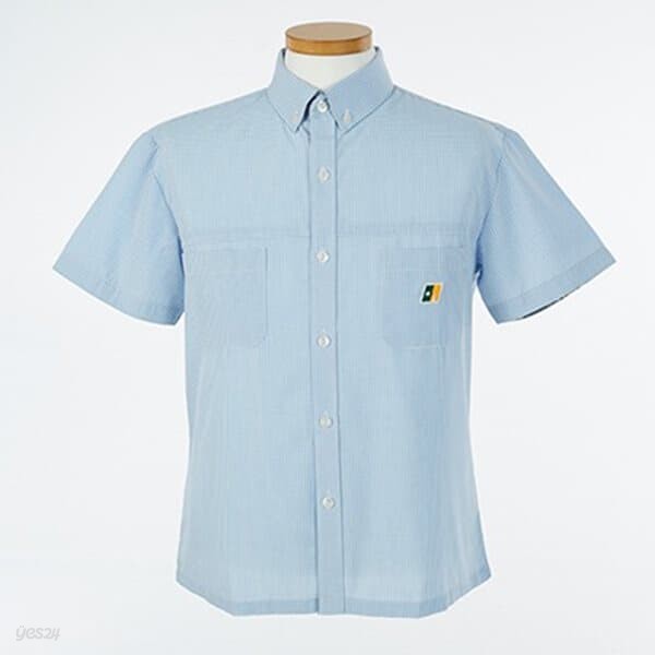 하늘색 체크 반팔셔츠 (문성중) 교복셔츠 교복 학생복