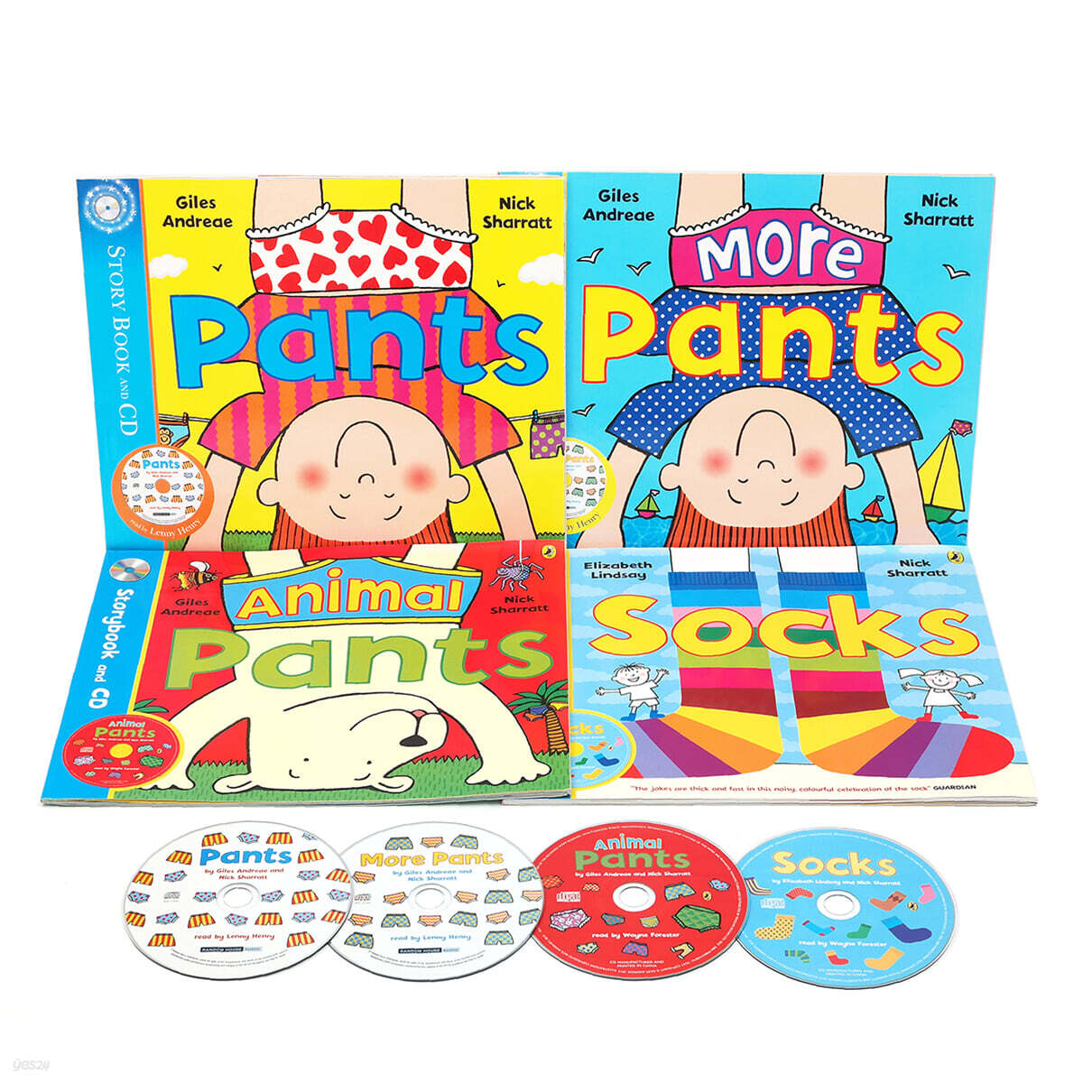 Nick Sharratt 유머 그림책 Pants & Socks (Book&CD) 4종 세트 예스24
