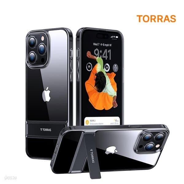 토라스 TORRAS UPRO 킥스탠드 투명 아이폰 14 PRO 케이스 블랙