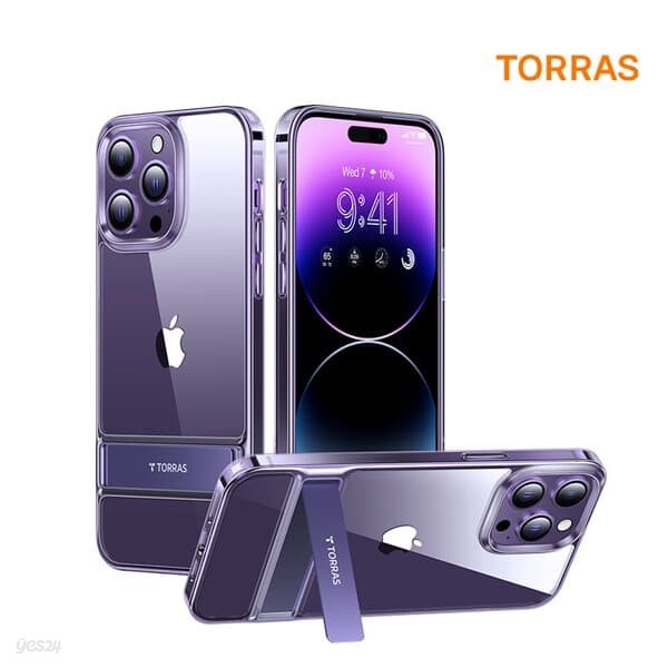 토라스 TORRAS UPRO 킥스탠드 투명 아이폰 14 PRO 케이스 다크퍼플