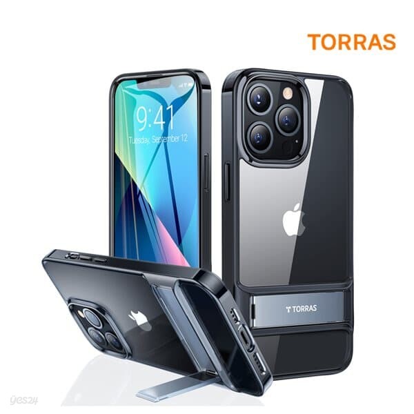 토라스 TORRAS UPRO 킥스탠드 투명 아이폰 13 PRO 케이스 블랙