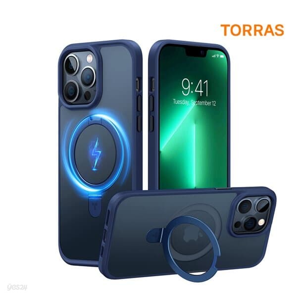 토라스 TORRAS UPRO 오스탠드 무광 아이폰 13 PRO 마그네틱 케이스 다크블루