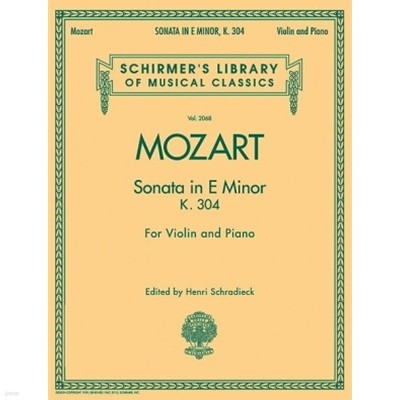 MOZART (SONATA IN E MINOR k.304) FOR VIOLIN AND PIANO