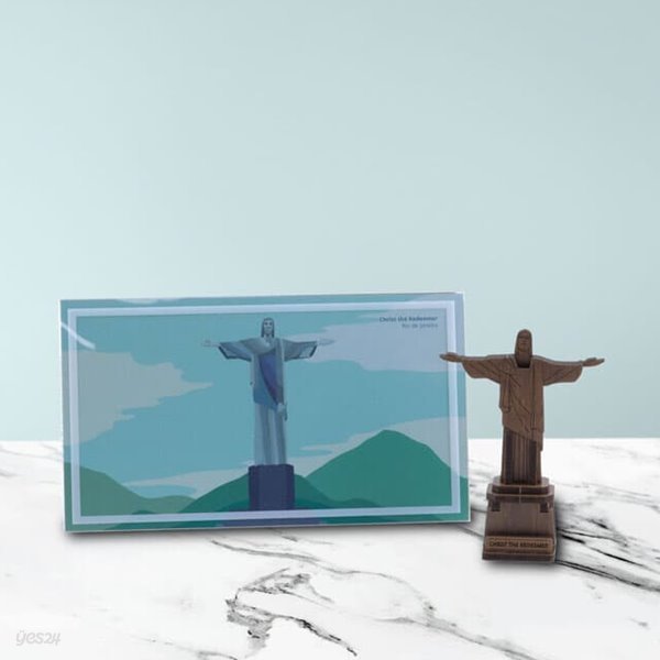 [WOODSUM / 우드썸] 리우의예수상 랜드마크  포스트카드 원목3D퍼즐 - 원목입체퍼즐  DIY 건축물만들기 랜드마크만들기