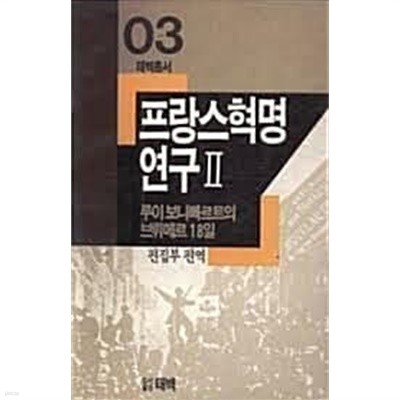 프랑스혁명연구 2 : 루이 보나빠르트의 브뤼메르 18일 (초판 1988)