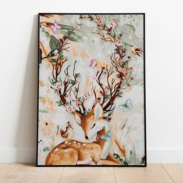 플레이어바웃 명화그리기 숲속의 꽃사슴 캔버스페인팅 DIY