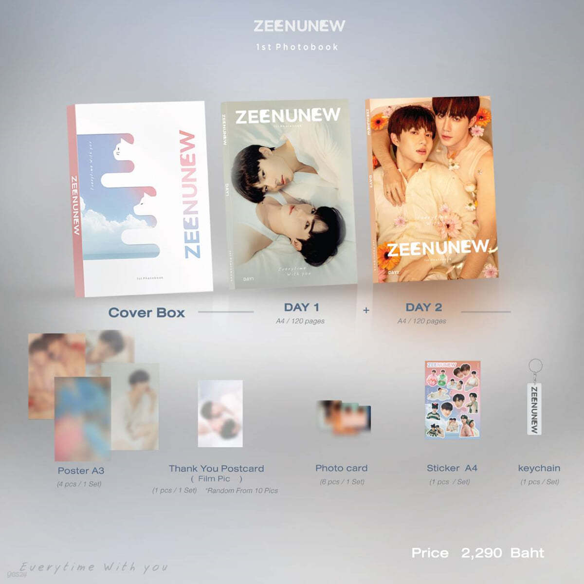 ZeeNuNew : 1st Photobook - Complete set (DAY 1 사진집 + DAY 2 사진집 + 포스터 4장 + 엽서 1장 + 포토카드 6장 + 스티커 1장 + 키링 1개)