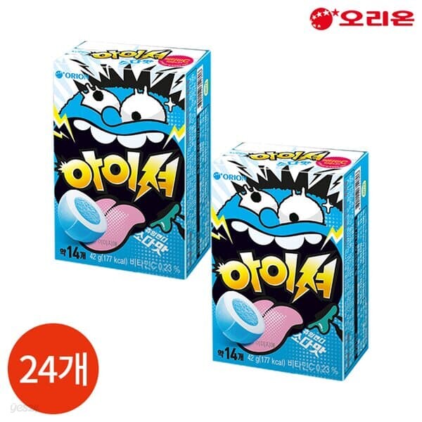 오리온 아이셔 츄잉캔디 소다맛 42g x 24개