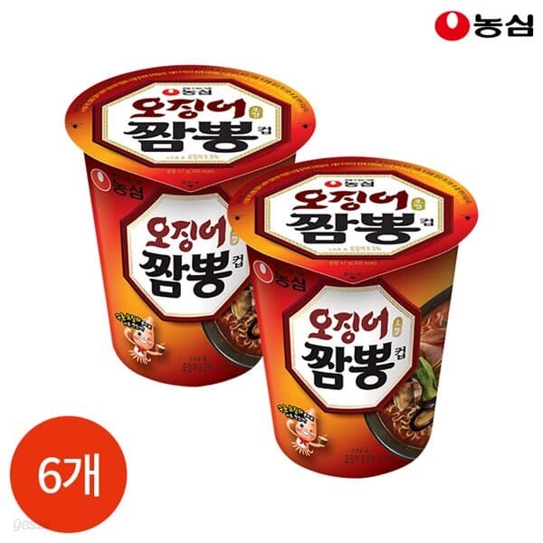 농심 오징어짬뽕 컵라면 67g x 6개