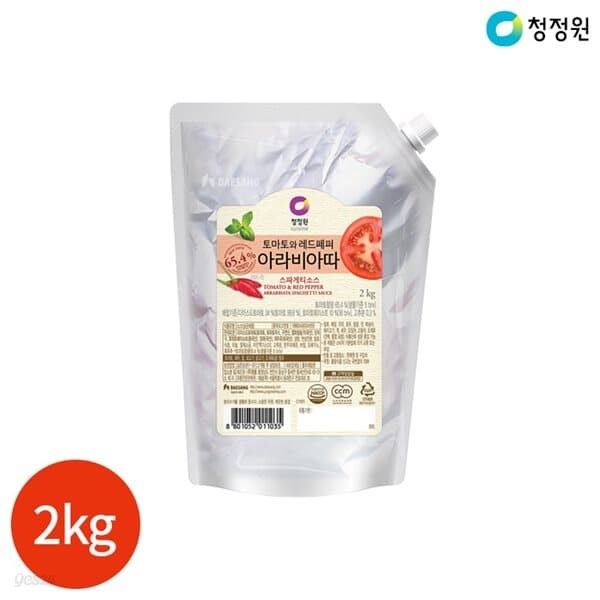 청정원 토마토와 레드페퍼 아라비아따 스파게티 소스 2kg