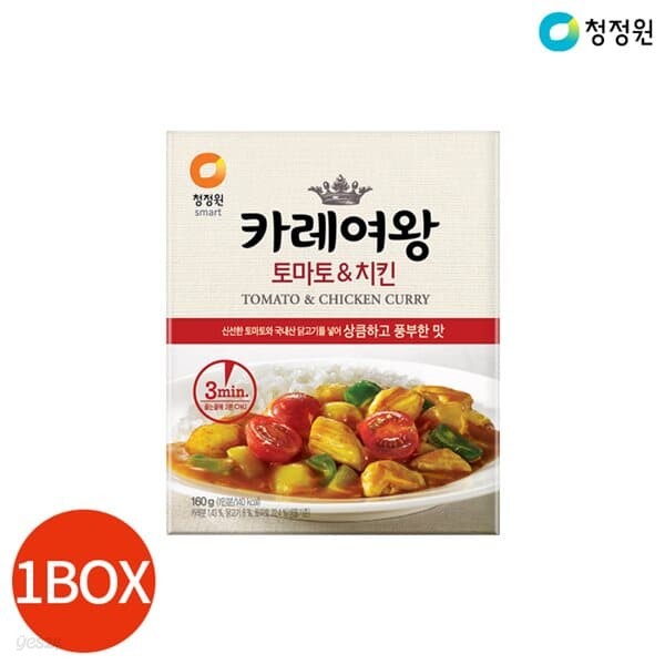 청정원 카레여왕 토마토 치킨 160g x 20봉