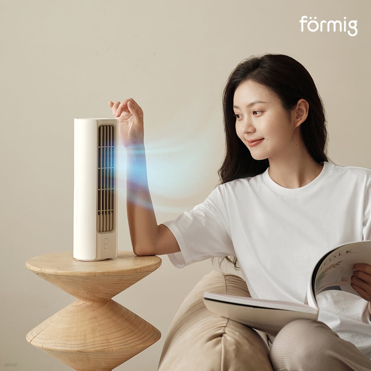 포미그 무선 미니 타워 선풍기 FMF-303 소형 책상 탁상 사무실 독서 선풍기 저소음