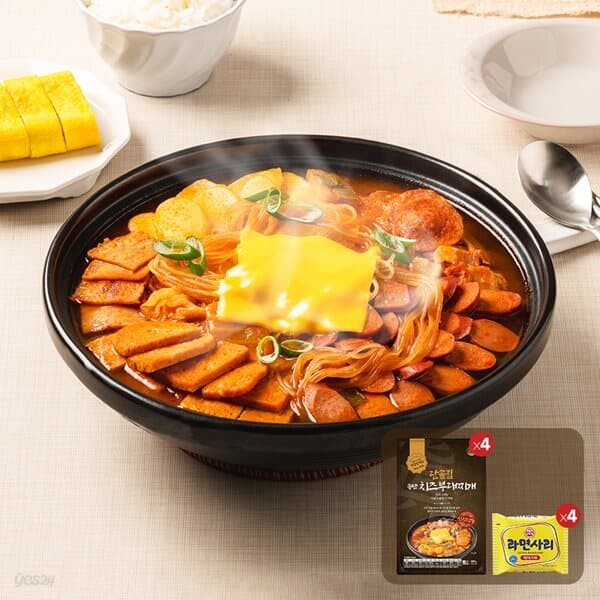 [단골집] 송탄 치즈부대찌개 500g x 4팩 + 라면사리 4개