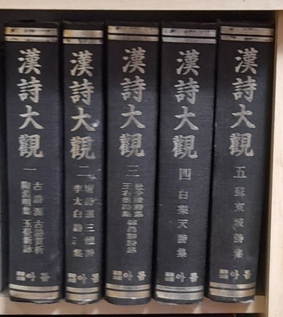 한시대관 漢詩大觀 1~5 (전8권중 5권만있음 총5권) 일본책으로 한문사용