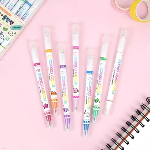 핑크풋7000체인지롤링펜(7본)