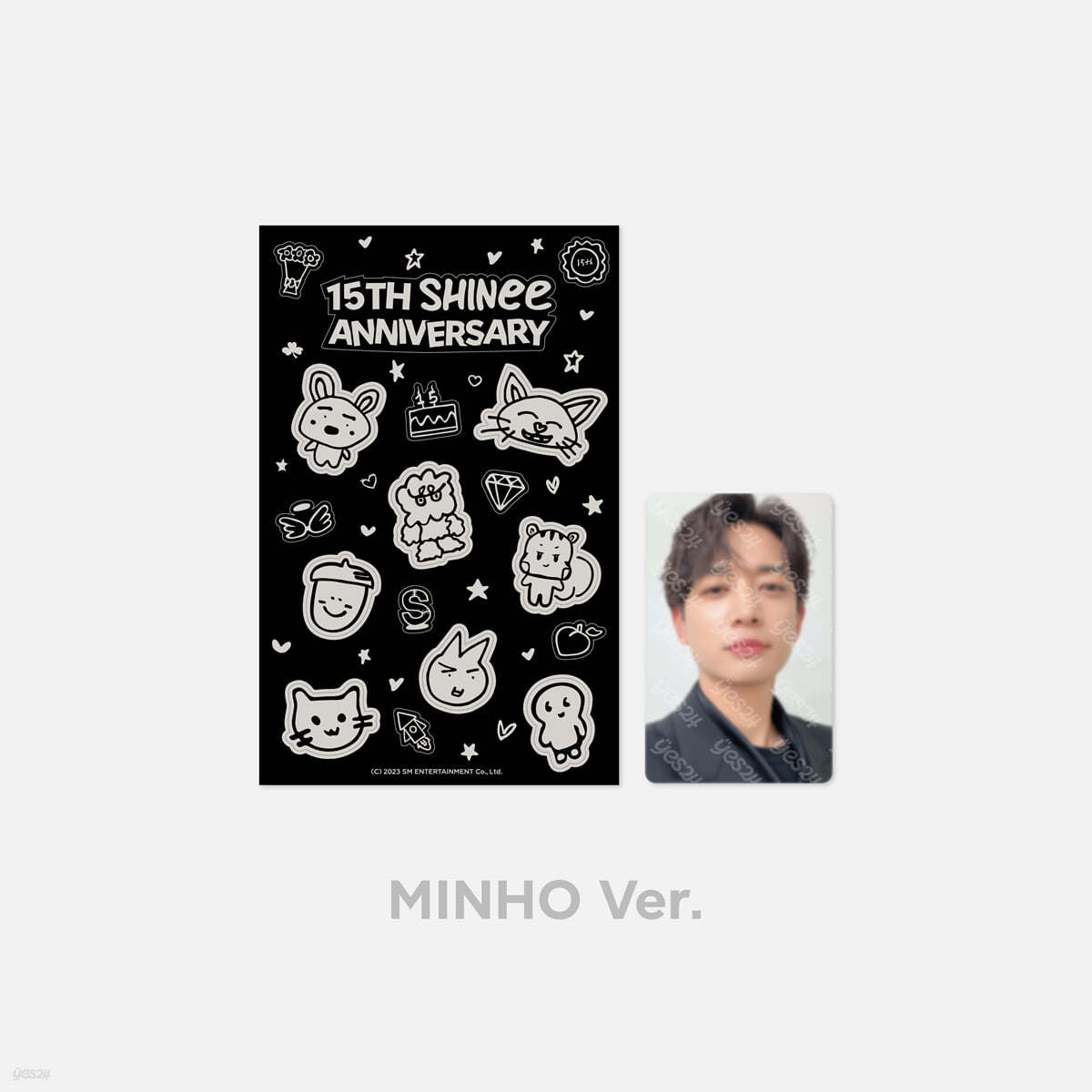 [SHINee 15th ANNIVERSARY] 15주년 야광 스티커 &amp; 포토카드 SET [민호 ver.]