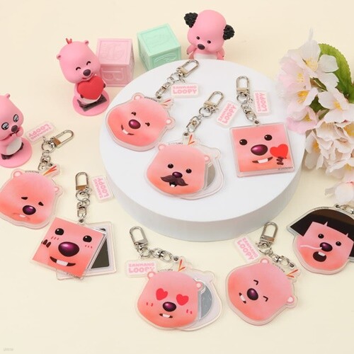 잔망루피 투명아크릴 거울키링