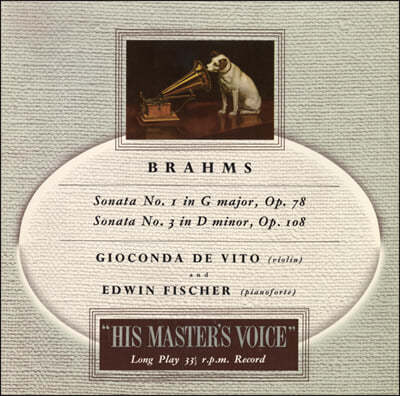 Gioconda De Vito 브람스: 바이올린 소나타 1번 3번 (Brahms: Violin Sonatas Op.78, 108)[LP]