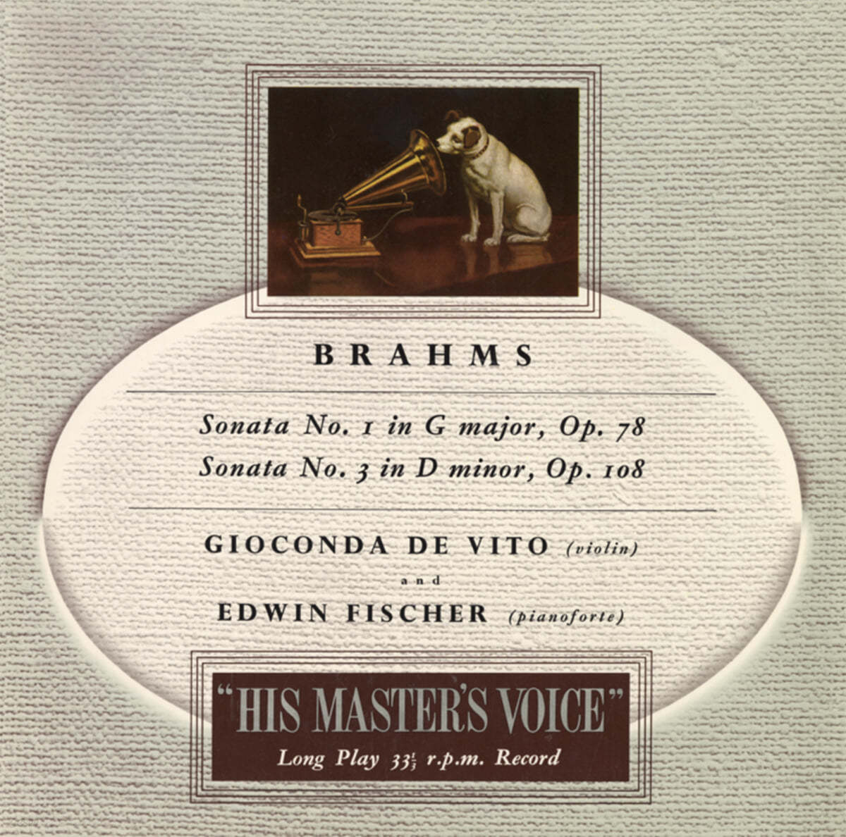 Gioconda De Vito 브람스: 바이올린 소나타 1번 3번 (Brahms: Violin Sonatas Op.78, 108)[LP]