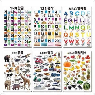 유아학습 벽그림 6종 세트(2단계)