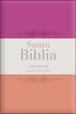 Biblia Rvr60 Letra Grande - Tamano Manual / Tricolor: Guinda/Crema/Melon Con Indice Y Cierre (Bible Rvr60 Lp/Pocket Size - Tricolor: Cherry/Cream/Melo