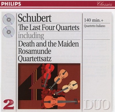 이탈리아노 콰르텟 - Quartetto Italiano - Schubert The Last Four Quartets 2Cds [독일발매]