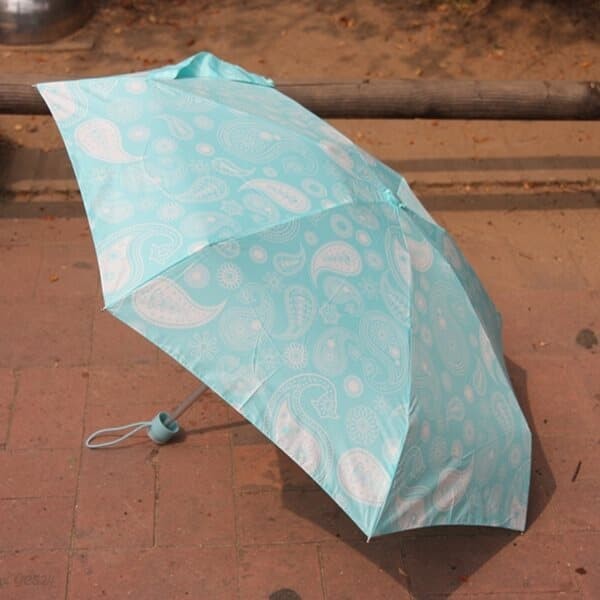 [THND] 페이즐리 5단 수동 우산 에메랄드블루