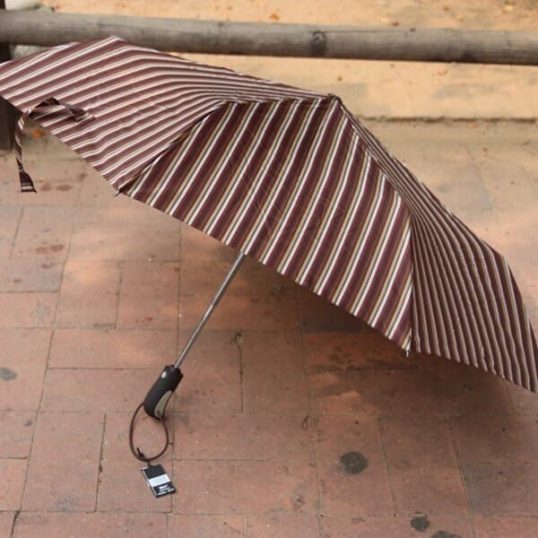[THND] 스페인 3단 안전중봉 자동 우산 ST브라운